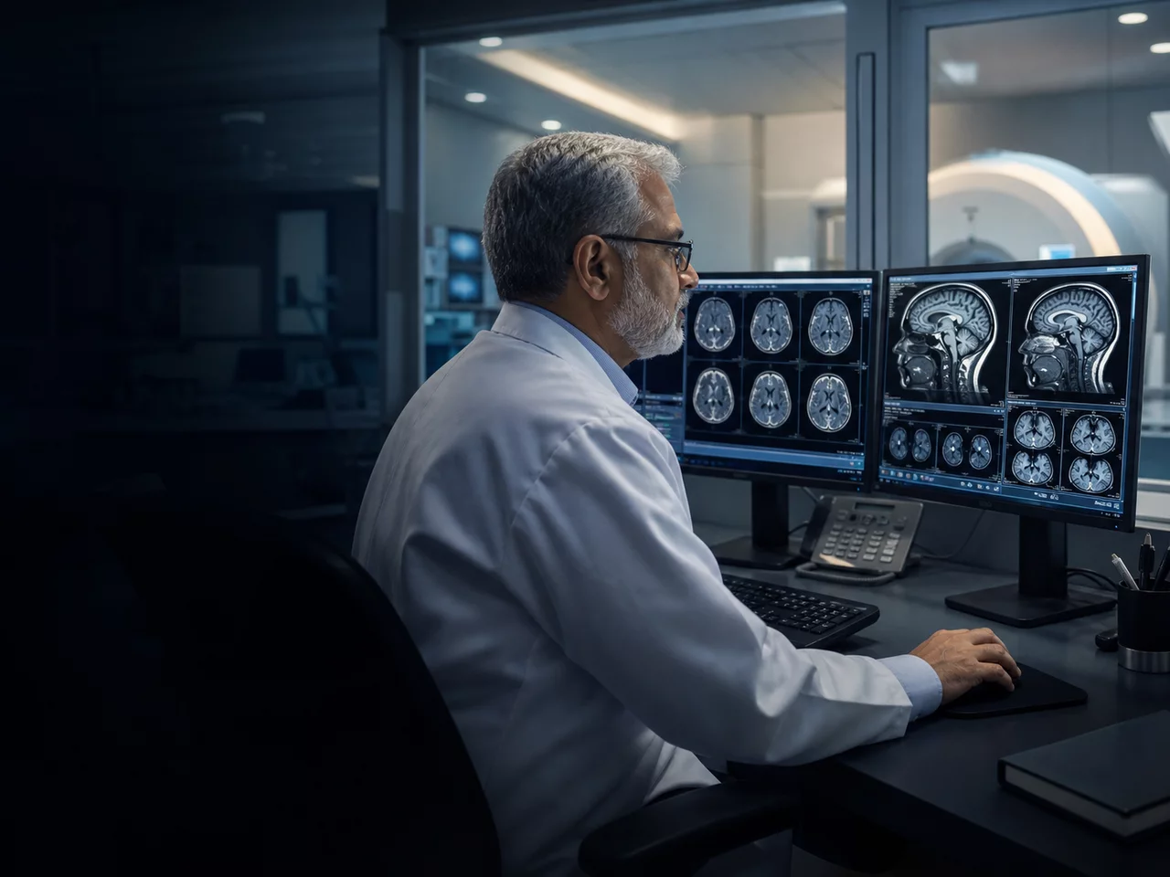 Radiology team using the SiriusRAD platform