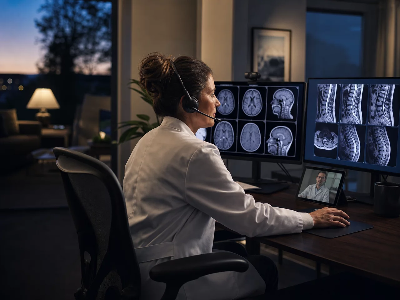 Radiology team using the SiriusRAD platform